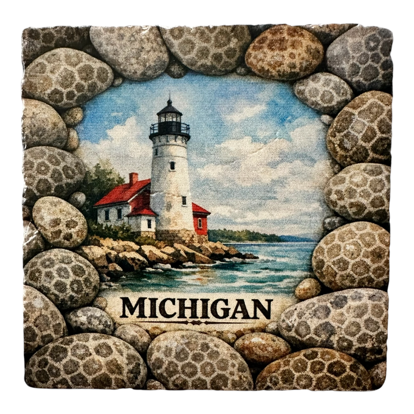 Michigan Petoskey Stone Marble Coaster