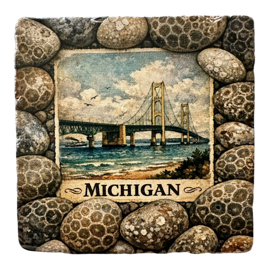 Michigan Petoskey Stone Marble Coaster