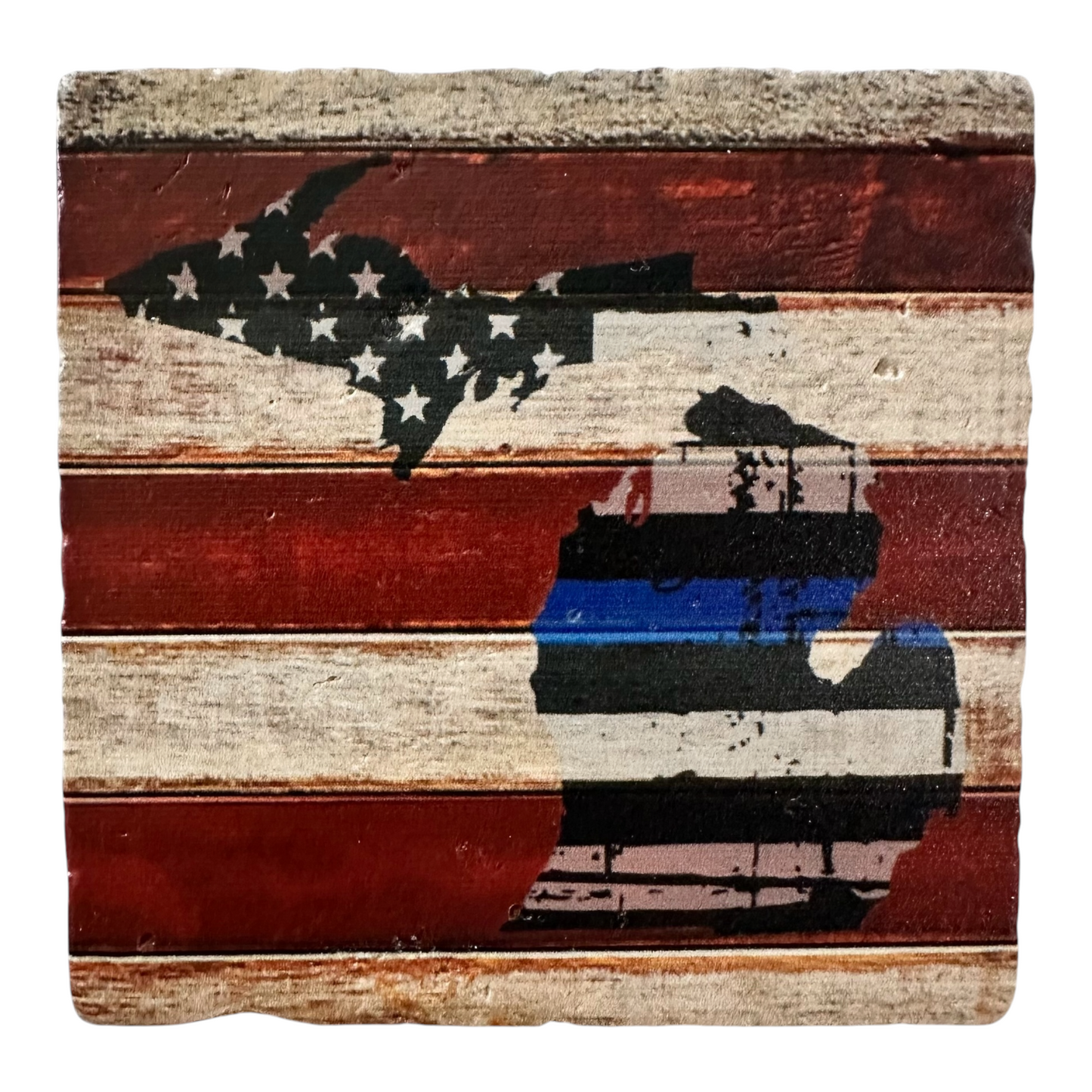Michigan Blue Line Marble Coaster