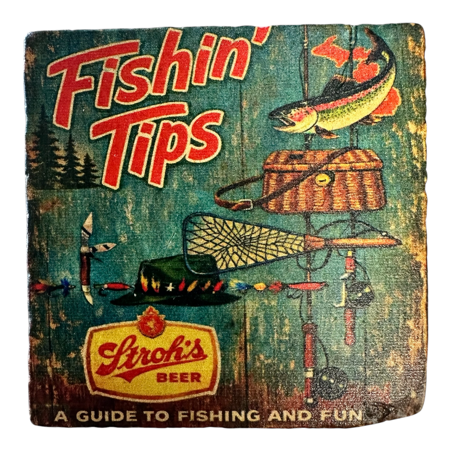 Fishin' Tips Marble Coaster